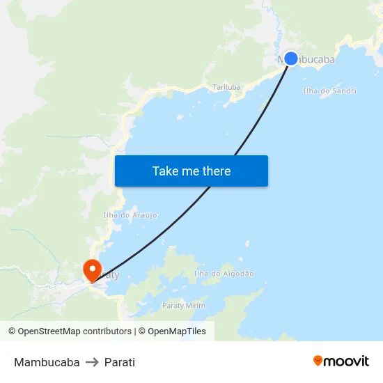 Mambucaba to Parati map