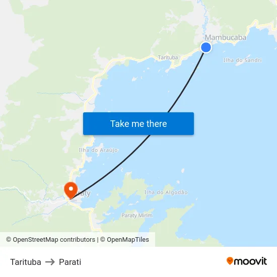 Tarituba to Parati map
