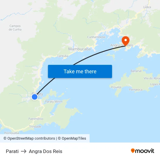 Parati to Angra Dos Reis map