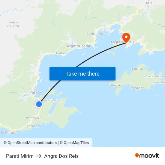 Parati Mirim to Angra Dos Reis map