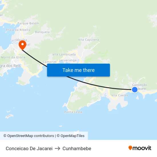 Conceicao De Jacarei to Cunhambebe map