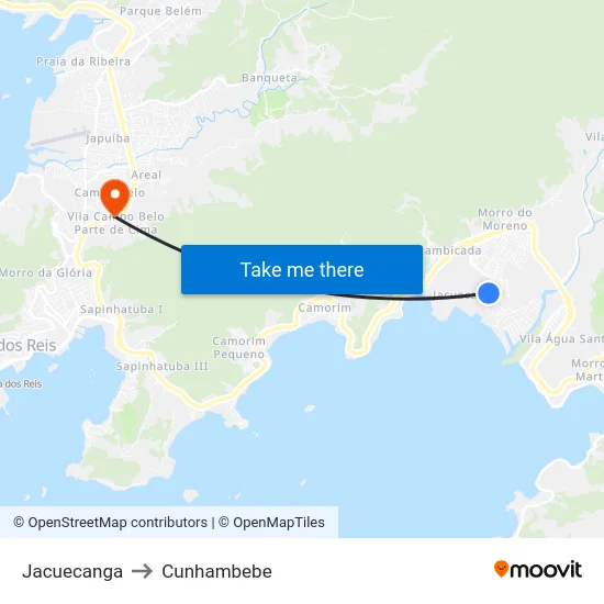 Jacuecanga to Cunhambebe map