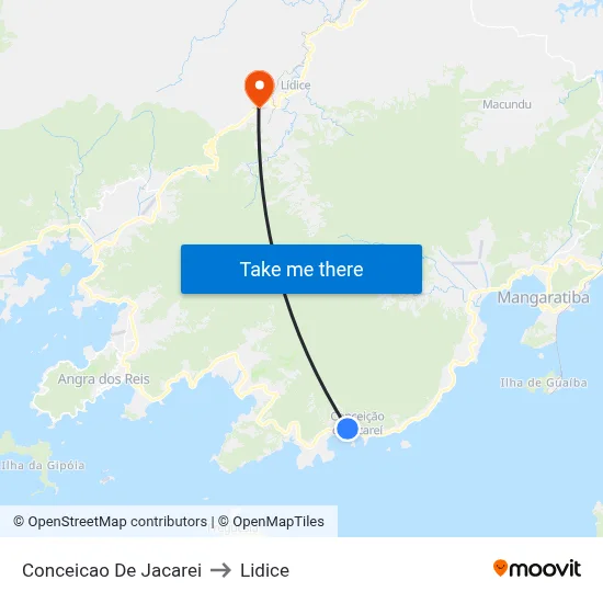 Conceicao De Jacarei to Lidice map