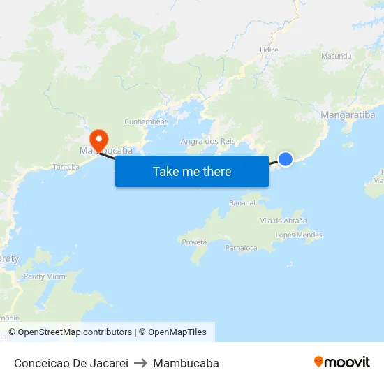 Conceicao De Jacarei to Mambucaba map