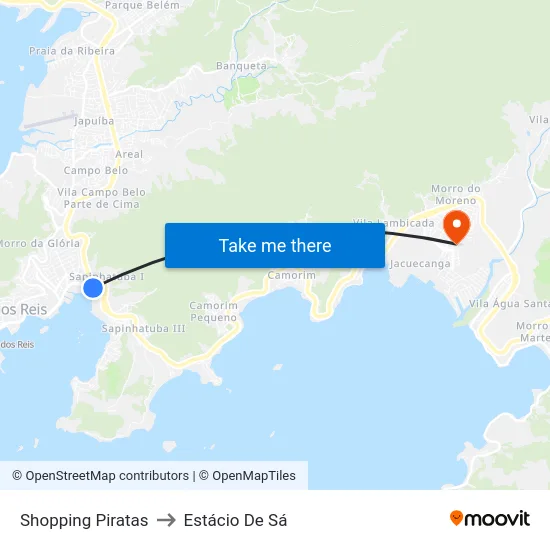 Shopping Piratas to Estácio De Sá map