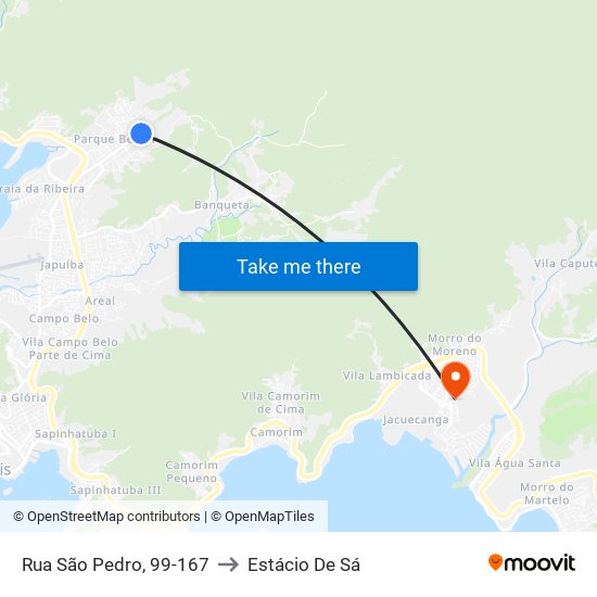 Rua São Pedro, 99-167 to Estácio De Sá map