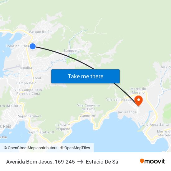 Avenida Bom Jesus, 169-245 to Estácio De Sá map