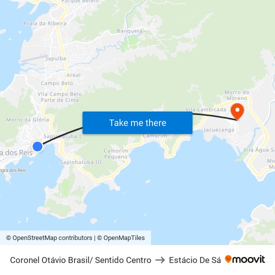 Coronel Otávio Brasil/ Sentido Centro to Estácio De Sá map