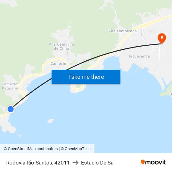 Rodovia Rio-Santos, 42011 to Estácio De Sá map