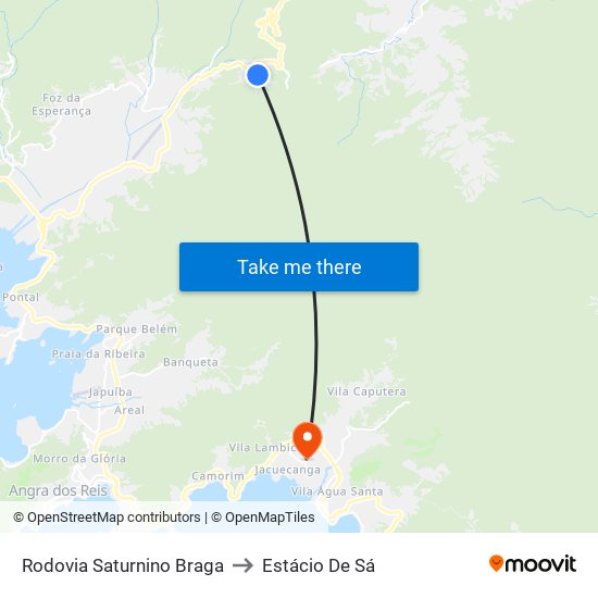 Rodovia Saturnino Braga to Estácio De Sá map