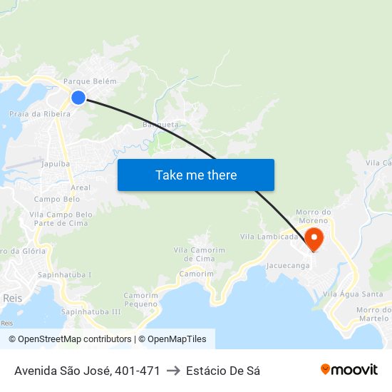 Avenida São José, 401-471 to Estácio De Sá map