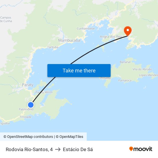 Rodovia Rio-Santos, 4 to Estácio De Sá map