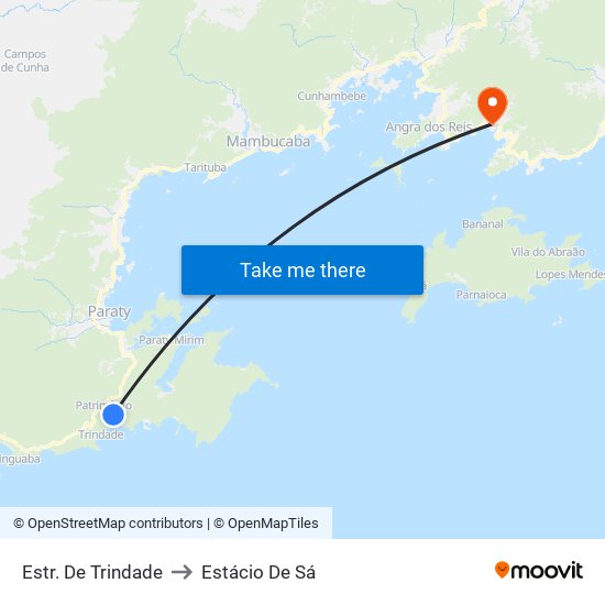 Estr. De Trindade to Estácio De Sá map