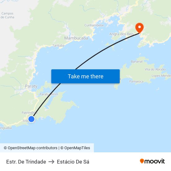 Estr. De Trindade to Estácio De Sá map