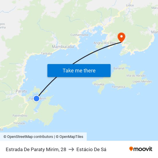 Estrada De Paraty Mirim, 28 to Estácio De Sá map