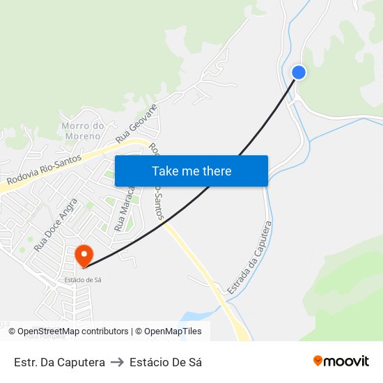 Estr. Da Caputera to Estácio De Sá map