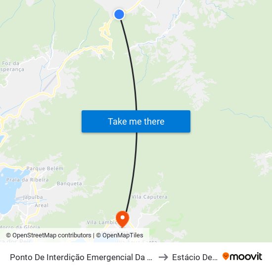 Ponto De Interdição Emergencial Da Rj-155 to Estácio De Sá map