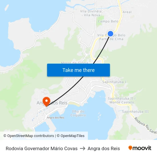 Rodovia Governador Mário Covas to Angra dos Reis map