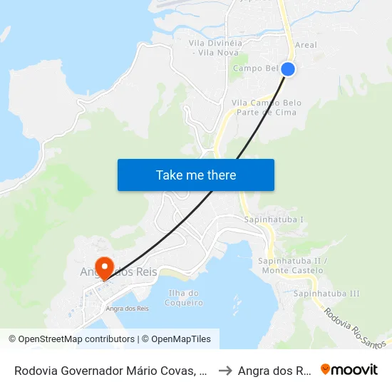 Rodovia Governador Mário Covas, 1-73 to Angra dos Reis map