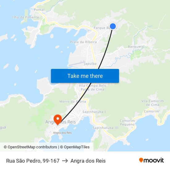 Rua São Pedro, 99-167 to Angra dos Reis map