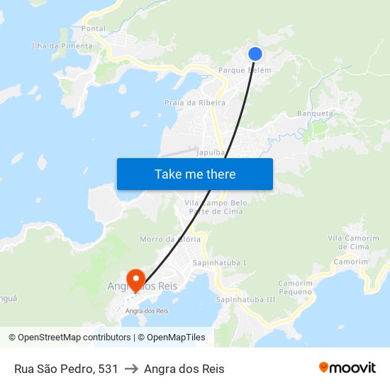 Rua São Pedro, 531 to Angra dos Reis map