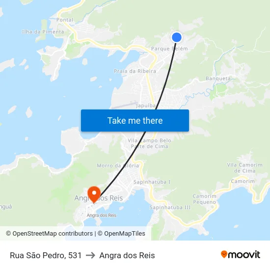 Rua São Pedro, 531 to Angra dos Reis map