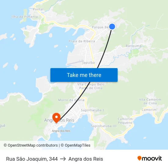 Rua São Joaquim, 344 to Angra dos Reis map