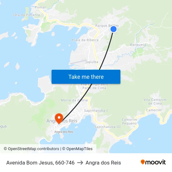 Avenida Bom Jesus, 660-746 to Angra dos Reis map