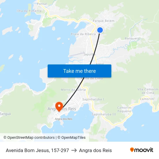 Avenida Bom Jesus, 157-297 to Angra dos Reis map