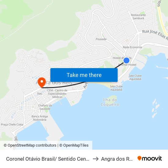 Coronel Otávio Brasil/ Sentido Centro to Angra dos Reis map