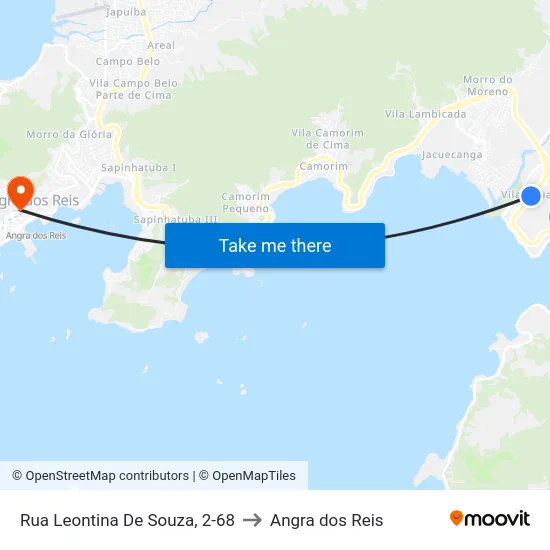 Rua Leontina De Souza, 2-68 to Angra dos Reis map
