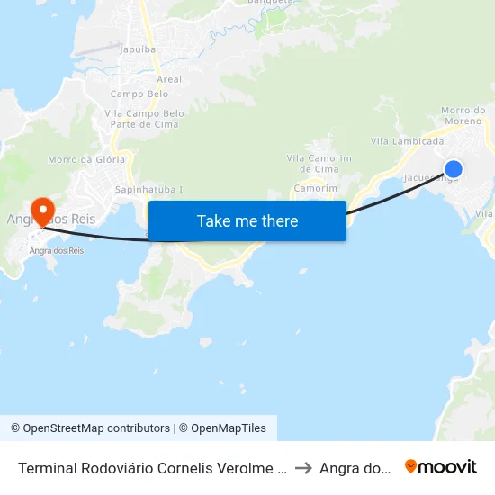 Terminal Rodoviário Cornelis Verolme (Jacuecanga) to Angra dos Reis map