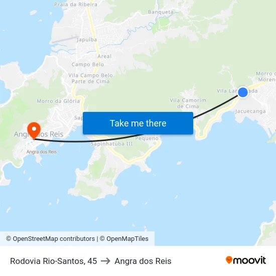 Rodovia Rio-Santos, 45 to Angra dos Reis map