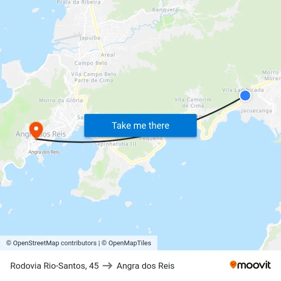 Rodovia Rio-Santos, 45 to Angra dos Reis map