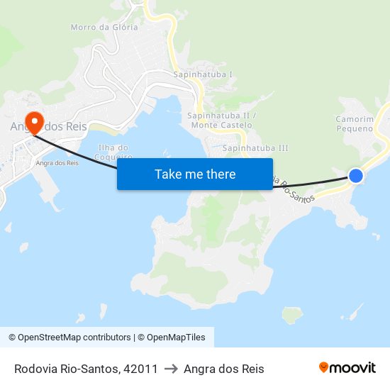 Rodovia Rio-Santos, 42011 to Angra dos Reis map