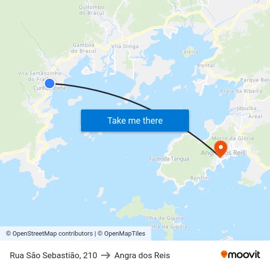 Rua São Sebastião, 210 to Angra dos Reis map
