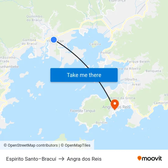 Espirito Santo–Bracuí to Angra dos Reis map