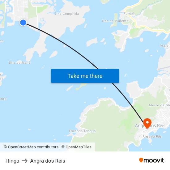 Itinga to Angra dos Reis map