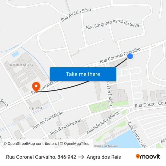 Rua Coronel Carvalho, 846-942 to Angra dos Reis map