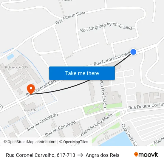 Rua Coronel Carvalho, 617-713 to Angra dos Reis map