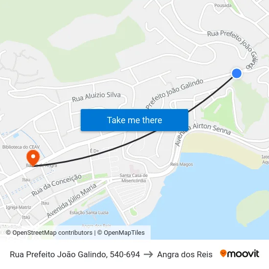 Rua Prefeito João Galindo, 540-694 to Angra dos Reis map