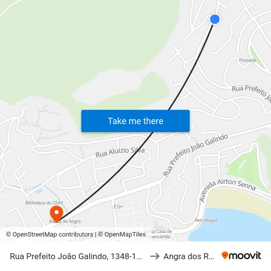 Rua Prefeito João Galindo, 1348-1408 to Angra dos Reis map