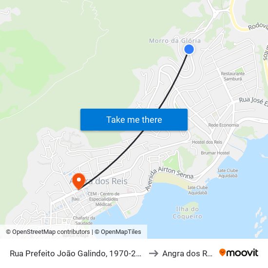 Rua Prefeito João Galindo, 1970-2222 to Angra dos Reis map