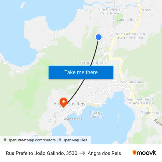 Rua Prefeito João Galindo, 3530 to Angra dos Reis map