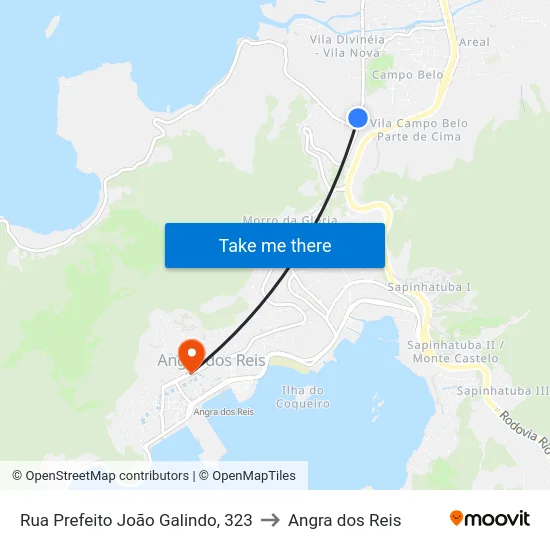 Rua Prefeito João Galindo, 323 to Angra dos Reis map