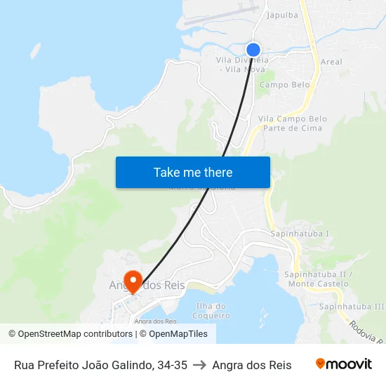 Rua Prefeito João Galindo, 34-35 to Angra dos Reis map