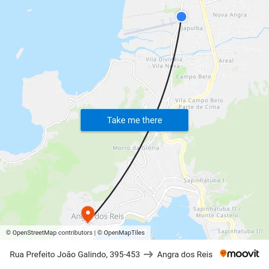 Rua Prefeito João Galindo, 395-453 to Angra dos Reis map