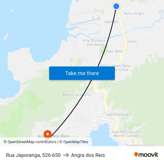 Rua Japoranga, 526-650 to Angra dos Reis map