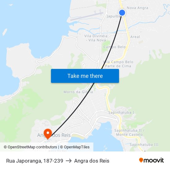 Rua Japoranga, 187-239 to Angra dos Reis map