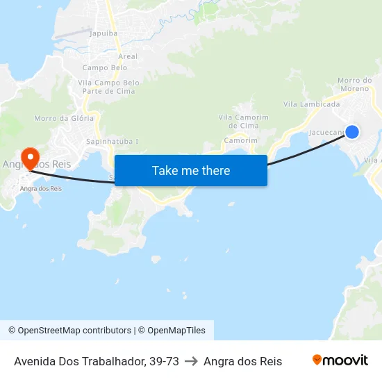Avenida Dos Trabalhador, 39-73 to Angra dos Reis map